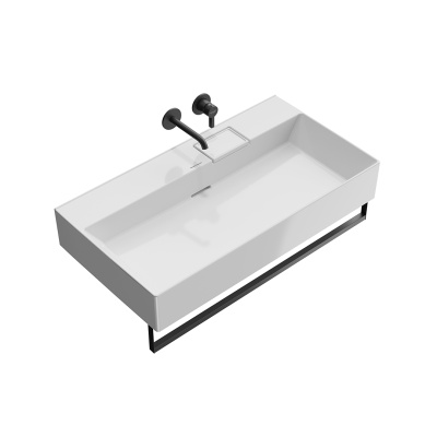 Раковина Logica/Лоджика мебельная\подвесная без отверстий 90, белая глянцевая