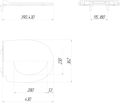 Сиденье XPRO slim c микролифтом, белый