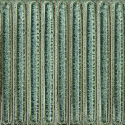 Декор чипсет Далия зелёный глянцевый 20x20x0,95