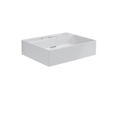 Раковина Logica/Лоджика мебельная с двумя отверстиями 60, белая глянцевая