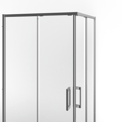 Душевой уголок LINDO раздвижной с функцией soft close, квадратный , 100х100х195, матовый черный