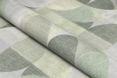 Обои виниловые на флизелиновой основе Шафран мотив, зелёный, круги Обои виниловые на флизелиновой основе Шафран мотив, зелёный, круги