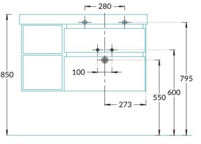 Тумба CUBO правая подвесная с ящиками 90, лимо матовая- структ.орех Тумба CUBO правая подвесная с ящиками 90, лимо матовая- структ.орех