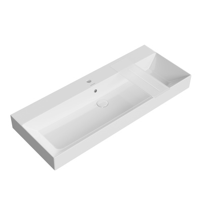 Раковина GRANDE мебельная\подвесная 120, белая глянцевая