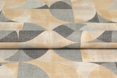 Обои виниловые на флизелиновой основе Шафран мотив, черный, круги Обои виниловые на флизелиновой основе Шафран мотив, черный, круги