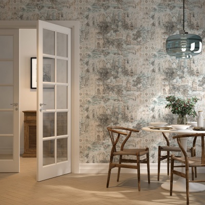 Обои виниловые Впечатление мотив, голубой