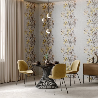 Обои виниловые Оранжерея мотив, серый Обои виниловые Оранжерея мотив, серый