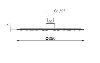Круглая душевая лейка ETERNA, брашированная медь
