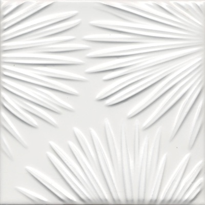 Декор Агдаль 4 белый матовый структура 15x15x0,9