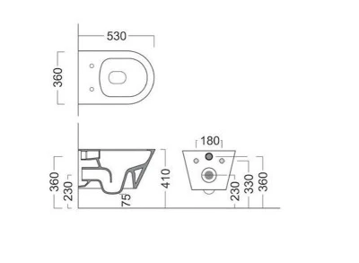 Комплект с подвесным унитазом Plaza Modern и универсальным сиденьем с микролифтом