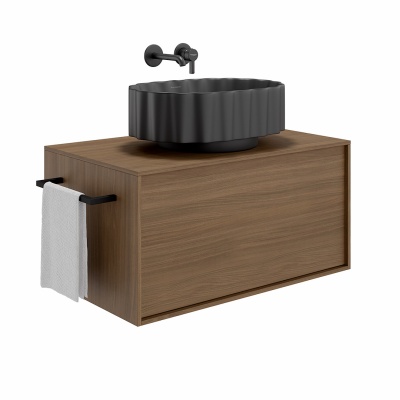 Раковина ARTBASIN Conchiglia накладная 50, черная матовая