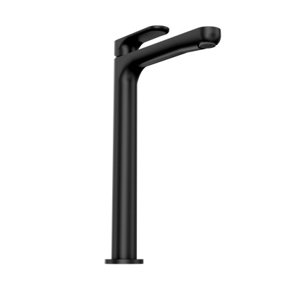 Смеситель для раковины OLE однорычажный высокий без донного клапана, матовый черный