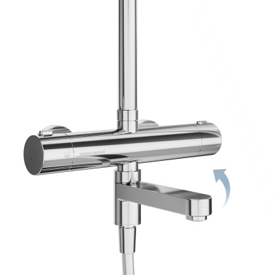 Душевая колонна FONTE на 3 потока с поворотным изливом с термостатически смесителем, хром Душевая колонна FONTE на 3 потока с поворотным изливом с термостатически смесителем, хром