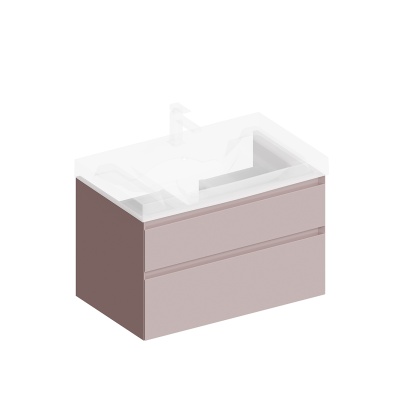 Тумба CUBO подвесная с ящиками 80, мальва матовая