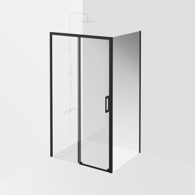 Душевая боковая панель VETRO, 90х195, матовый черный