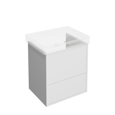 Тумба PRO подвесная 2 ящика 55, белая матовая Тумба PRO подвесная 2 ящика 55, белая матовая