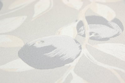 Обои виниловые на флизелиновой основе Шафран мотив, серый, апельсины Обои виниловые на флизелиновой основе Шафран мотив, серый, апельсины