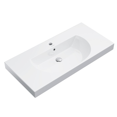 Раковина BUONGIORNO подвесная\мебельная 100, белая глянцевая Раковина BUONGIORNO подвесная\мебельная 100, белая глянцевая