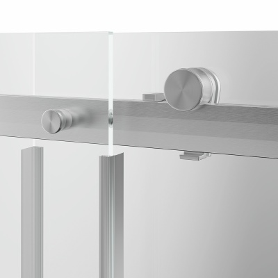 Душевая дверь CRISTALLO, раздвижная с функцией soft close, 140х210, брашированный никель, упаковка 1/2 Душевая дверь CRISTALLO, раздвижная с функцией soft close, 140х210, брашированный никель, упаковка 1/2