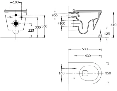 Комплект с подвесным унитазом и сиденьем Plaza Modern