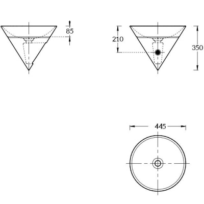 Раковина CONO встраиваемая сверху 44, белая глянцевая Раковина CONO встраиваемая сверху 44, белая глянцевая