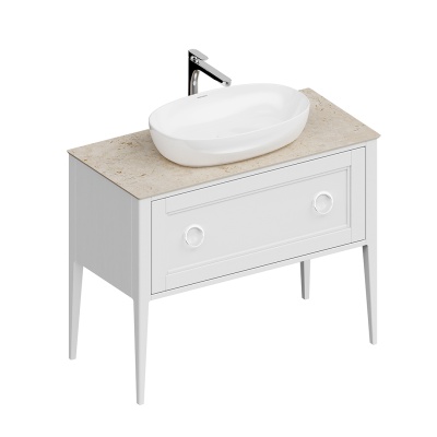 Тумба PLAZA Classic NEO напольная 1+1 ящик 100, белая матовая Тумба PLAZA Classic NEO напольная 1+1 ящик 100, белая матовая