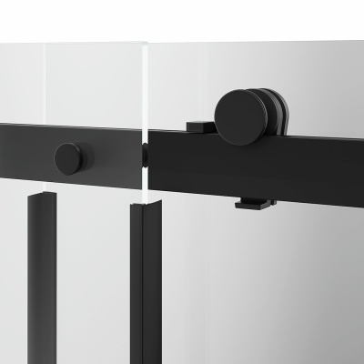 Душевая дверь CRISTALLO, раздвижная с функцией soft close, 140х210, матовый черный, упаковка 1/2 Душевая дверь CRISTALLO, раздвижная с функцией soft close, 140х210, матовый черный, упаковка 1/2