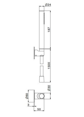 Ручной душ OLE с держателем для лейки и шлангом без выхода для подачи воды, золотой атласный Ручной душ OLE с держателем для лейки и шлангом без выхода для подачи воды, золотой атласный
