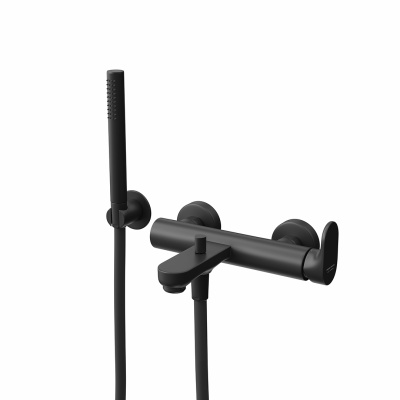 Ручной душ OLE с держателем для лейки и шлангом, без вывода для подачи воды, матовый черный