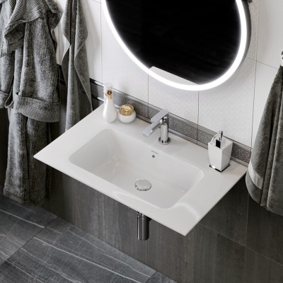 Раковина PIANO подвесная/мебельная 75, белая глянцевая Раковина PIANO подвесная/мебельная 75, белая глянцевая