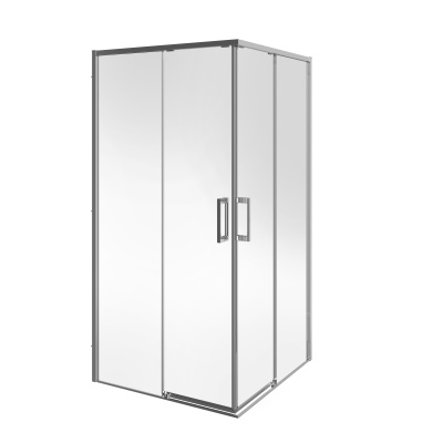 Душевой уголок LINDO раздвижной с функцией soft close, квадратный , 100х100х195, матовый черный