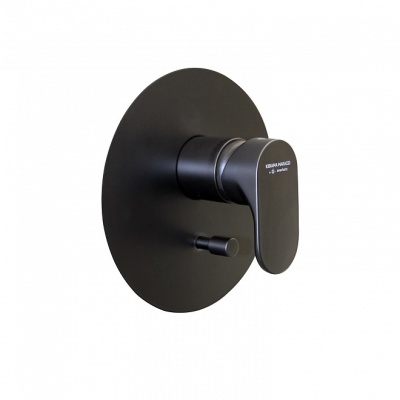 Встроенный однорычажный смеситель OLE для душа с переключателем на два потока, матовый черный Встроенный однорычажный смеситель OLE для душа с переключателем на два потока, матовый черный