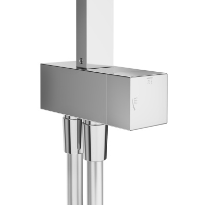 Душевая колонна квадратная FONTE на 2 потока без смесителя, хром