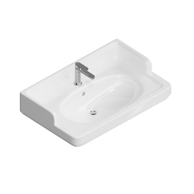 Раковина POMPEI подвесная/мебельная 80, белая глянцевая Раковина POMPEI подвесная/мебельная 80, белая глянцевая