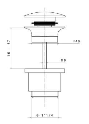 Донный клапан для раковины, нержавеющая сталь